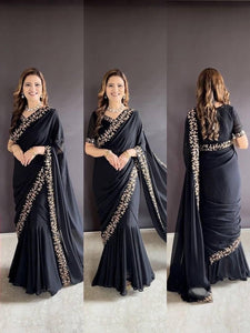 Viral saree gown in black