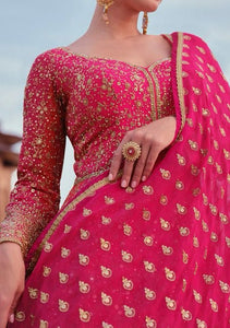 Janisha readymade pink and orange partywear anarkali
