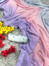 Purple sublime sky sequinned saree