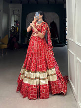 Red pure rayon gota Patti Lehenga readymade