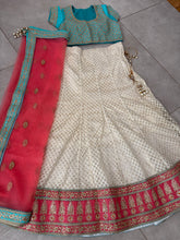 White and aqua lehenga