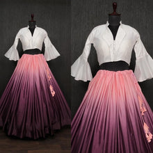 Indo western plain shaded purple readymade Lehenga
