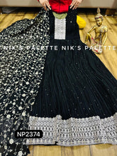 Niks collection - black silk pleated anarkali