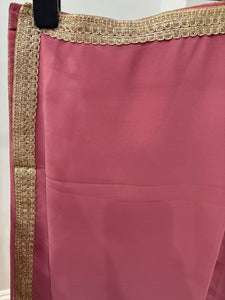 Dusty rose sharara with gold floral detailing