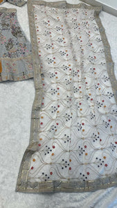 Elegant grey embroidered lehenga