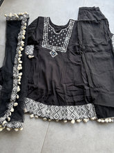 Mirror collection - black silk anarkali suit