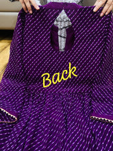 Niks collection - purple geogette crush bandhani anarkali with flair