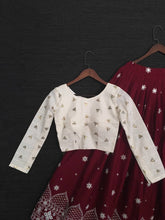 Indo western maroon pure cotton lucknowi Lehenga