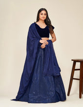 Navy blue evening Lehenga