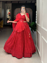 Red sequinned Lehenga (lightweight)