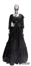 Boutique collection -  black flared and ruffle Lehenga
