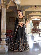 Rangoli silk black lehenga