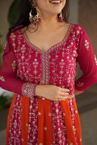 Two coloured panelled anarkali