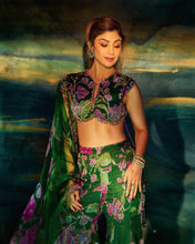 Dark green embroidered sharara style outfit