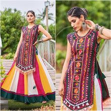 Khelayia colourful skirt with embroidered panel top - readymade (New trend)
