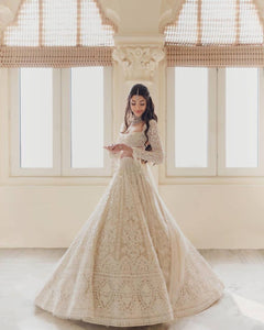 Alanna Panday inspired off white sequinned Lehenga