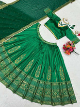 Green and gold malbari silk Lehenga