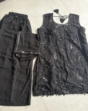 Black sequinned palazzo set (plus size)