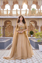 Pure crunchy gold simple Lehenga