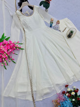 Simple white anarkali gown
