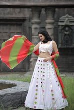 Gorgeous white mirror work Lehenga