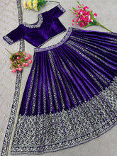 Purple velvet elegant Lehenga