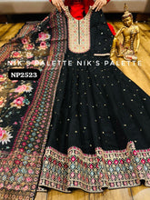 Niks collection - black modal chanderi anarkali (plus size option)