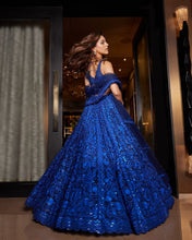 Royal blue sequinned partywear Lehenga