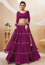 Purple leheriya Georgette Lehenga