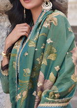 Deep teal chinon gharara style suit