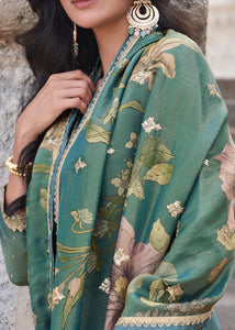 Deep teal chinon gharara style suit