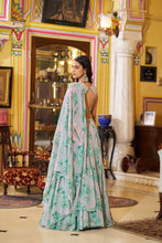 Pastel collection -green floral cape style readymade lehenga