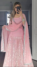 Baby pink long top Lehenga