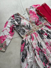 Ivory and floral anarkali