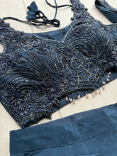 Midnight blue simple and elegant lehenga