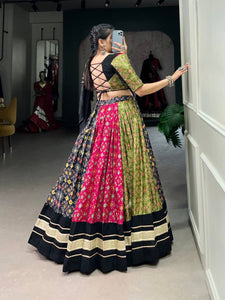 Dola silk and pure cotton multicoloured readymade Lehenga