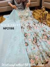 Sky blue pastel floral anarkali