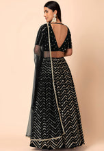 Georgette zigzag sequins lehenga - more colours