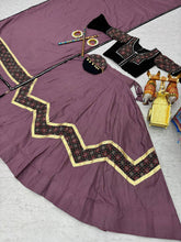 Peanut pink and black flute Chaniya Choli (free hand purse)
