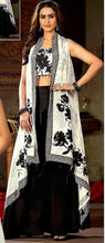 Black floral palazzo with cape