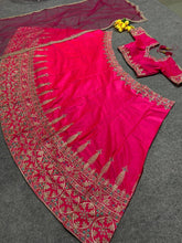 Rani pink satin silk Lehenga