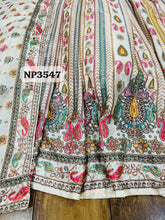 Niks collection - Ivory crepe silk printed lehenga