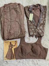 Brown readymade Lehenga with short jacket