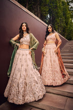 Green fendi silk Lehenga