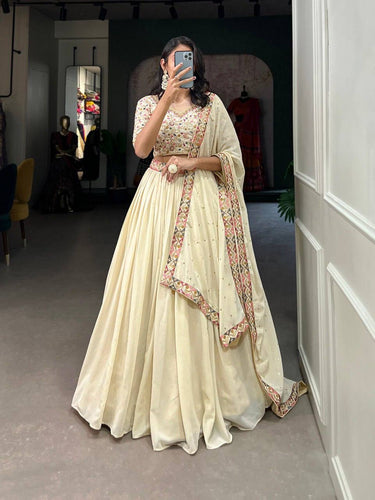 Off white embroidered Lehenga