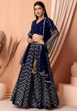 Georgette zigzag sequins lehenga - more colours