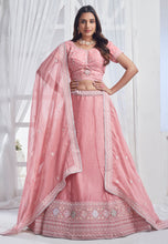 Baby pink organza wedding Lehenga