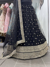 Black and gold sequins Lehenga