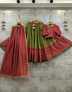 Coloured cotton gala concept with gamthi work - readymade