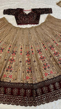 Kasturi silk and velvet blouse Lengha